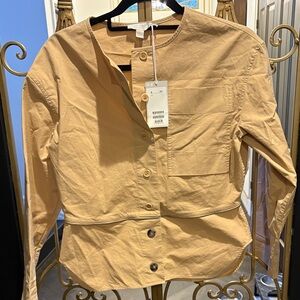 COS Beige Casual Shirt with zipper detail and buttons nwt size 2